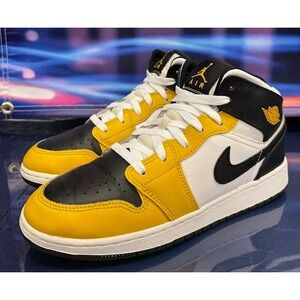 Jordan 1 Mid Yellow Ochre Grade School (2023) DQ8423-701 Kids sneakers size 7Y